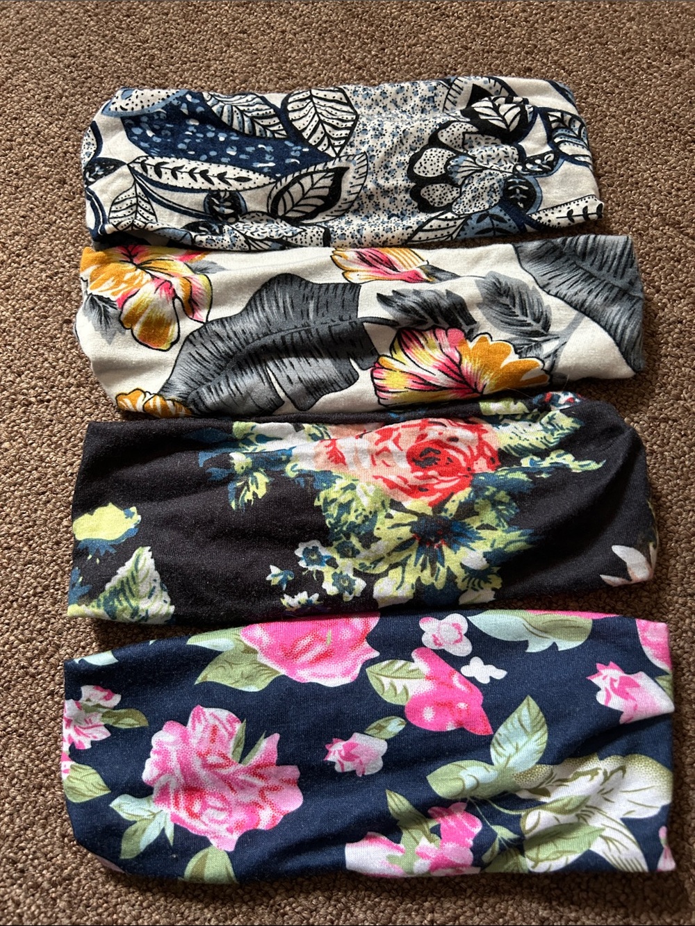 Floral Stretch Headbands - 4 Pack